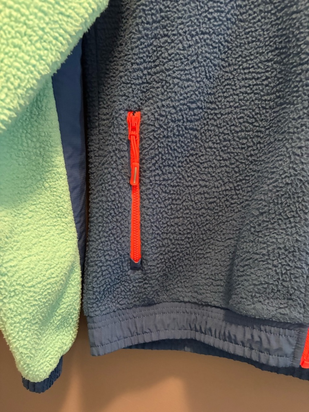 Puma Colorblock Sherpa Jacket in Teal, Navy, White & Orange - Picture 5 of 15